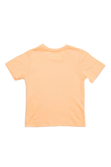 Back view of UBUD BALI Kids T-shirt in Peach with clean minimalist silhouette