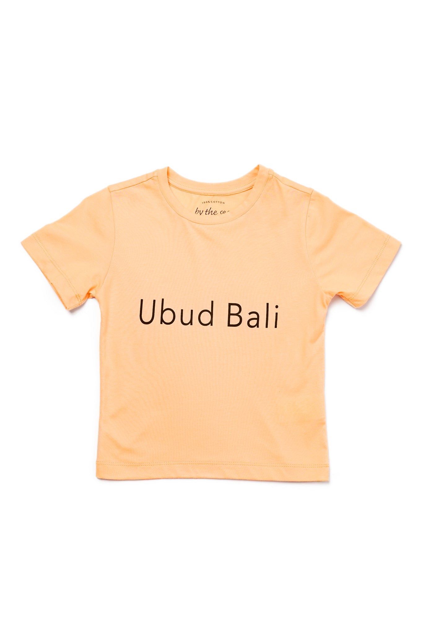 Kids T-shirt UBUD BALI in Peach, soft cotton everyday essential with tropical resortwear feel