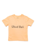 Kids T-shirt UBUD BALI in Peach, soft cotton everyday essential with tropical resortwear feel