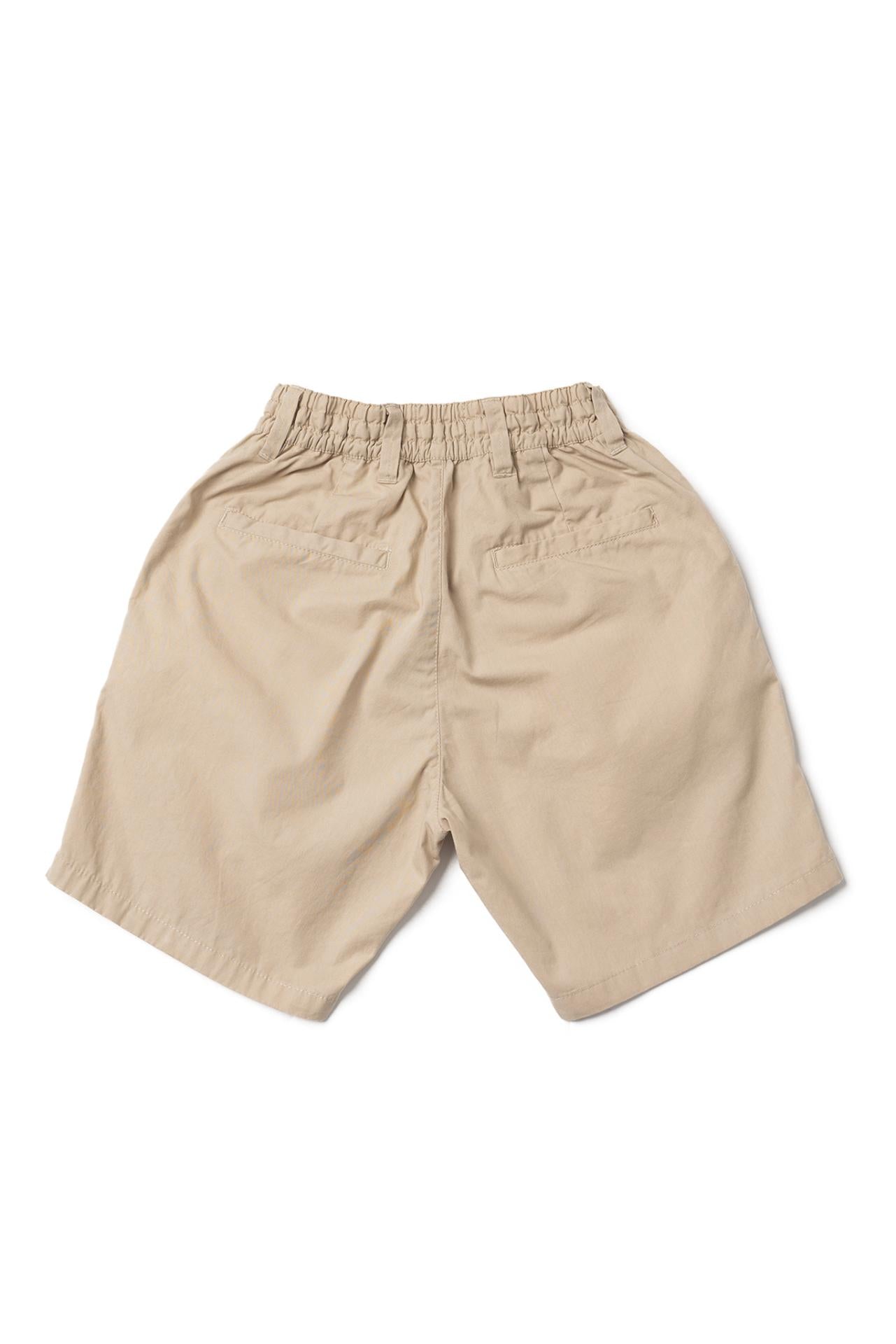 Classic back view of the Koda Boys Cotton Bermuda in Beige