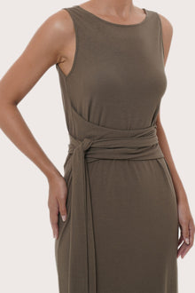 By The Sea Bali Side profile of the Kyra Dress showcasing its graceful drape and relaxed fit