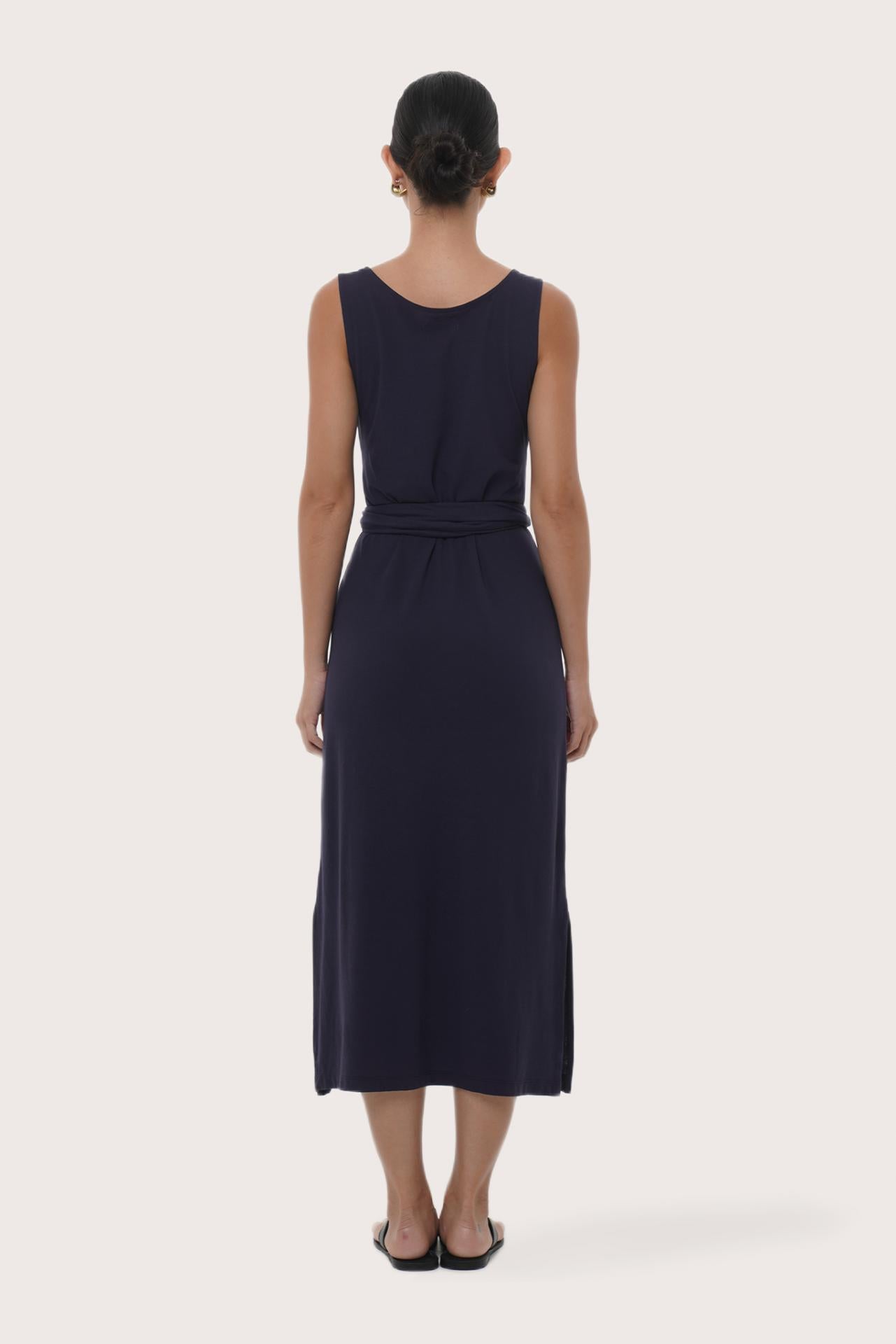 By The Sea Bali Back view of the Kyra Dress in Navy