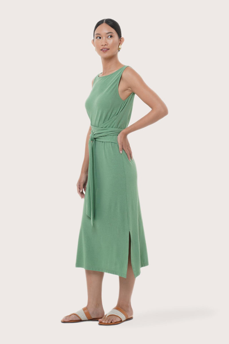 By The Sea Bali Side profile of the Kyra Dress showcasing its graceful drape and relaxed fit