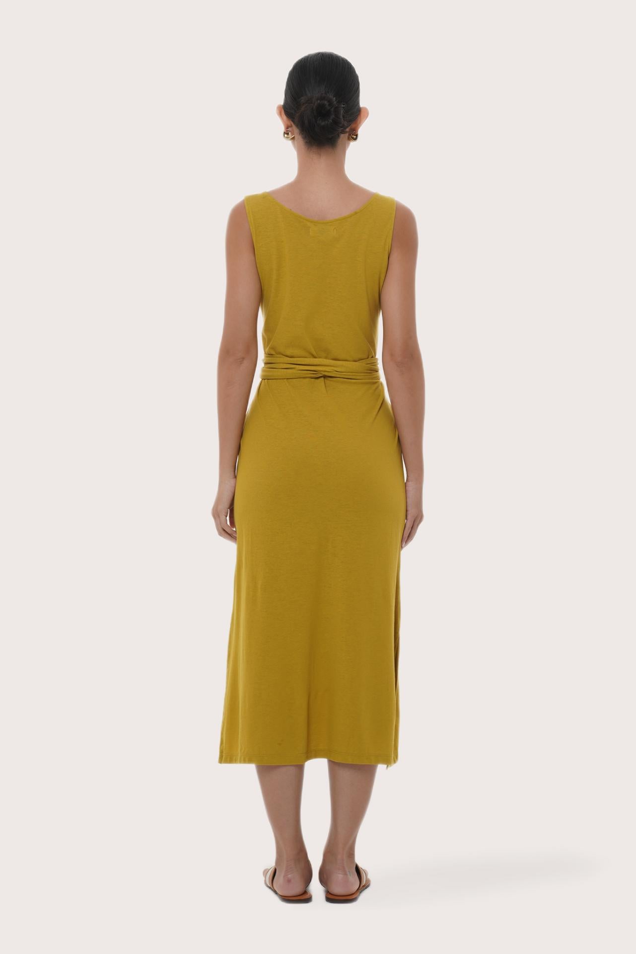 By The Sea Bali Back view of the Kyra Dress in Yellow