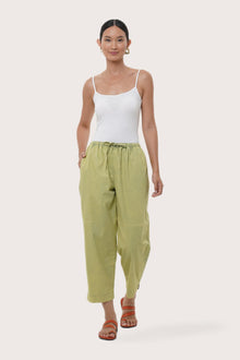 By The Sea Bali Ladies Cropped Pants in Sage featuring a relaxed silhouette and effortless resort style