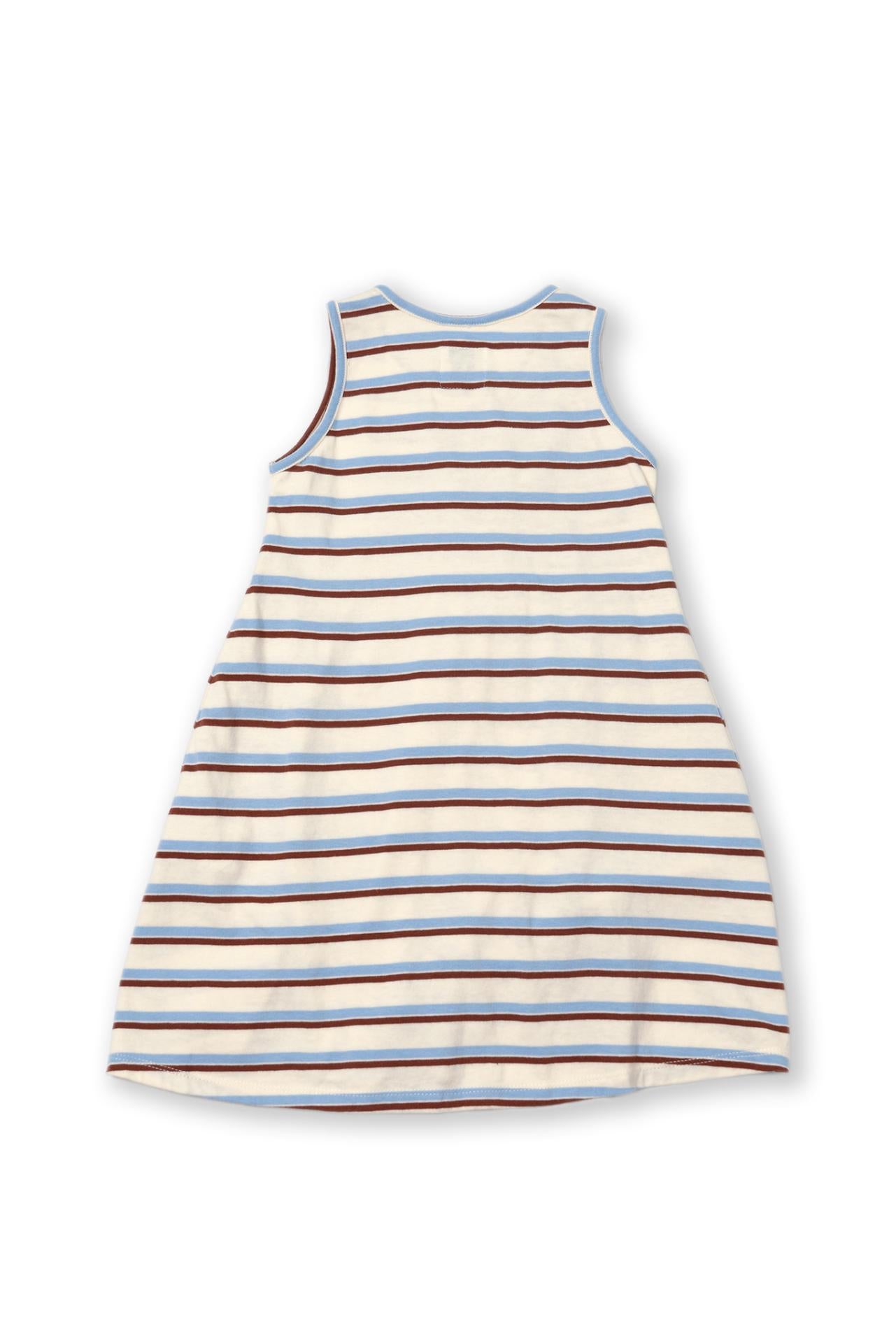 Elegant back view of the Laguna Kids Cotton Dress in Stripe