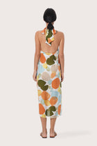 By The Sea Bali Back view of the Laila Wrap Dress in Fun Polka Multicolor
