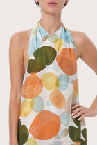 By The Sea Bali Fun Polka Multicolor print detail on the Laila Wrap Dress