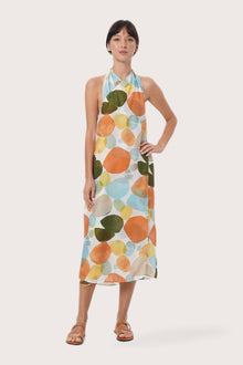 By The Sea Bali Laila Wrap Dress in Fun Polka Multicolor featuring an elegant wrap silhouette and vibrant polka dot print