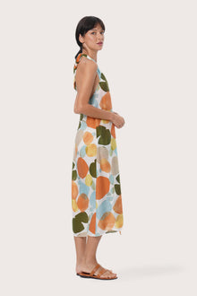 By The Sea Bali Side profile of the Laila Wrap Dress showcasing its flattering wrap design and fluid drape