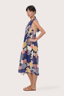 By The Sea Bali Side profile of the Laila Wrap Dress showcasing its flattering wrap design and fluid drape