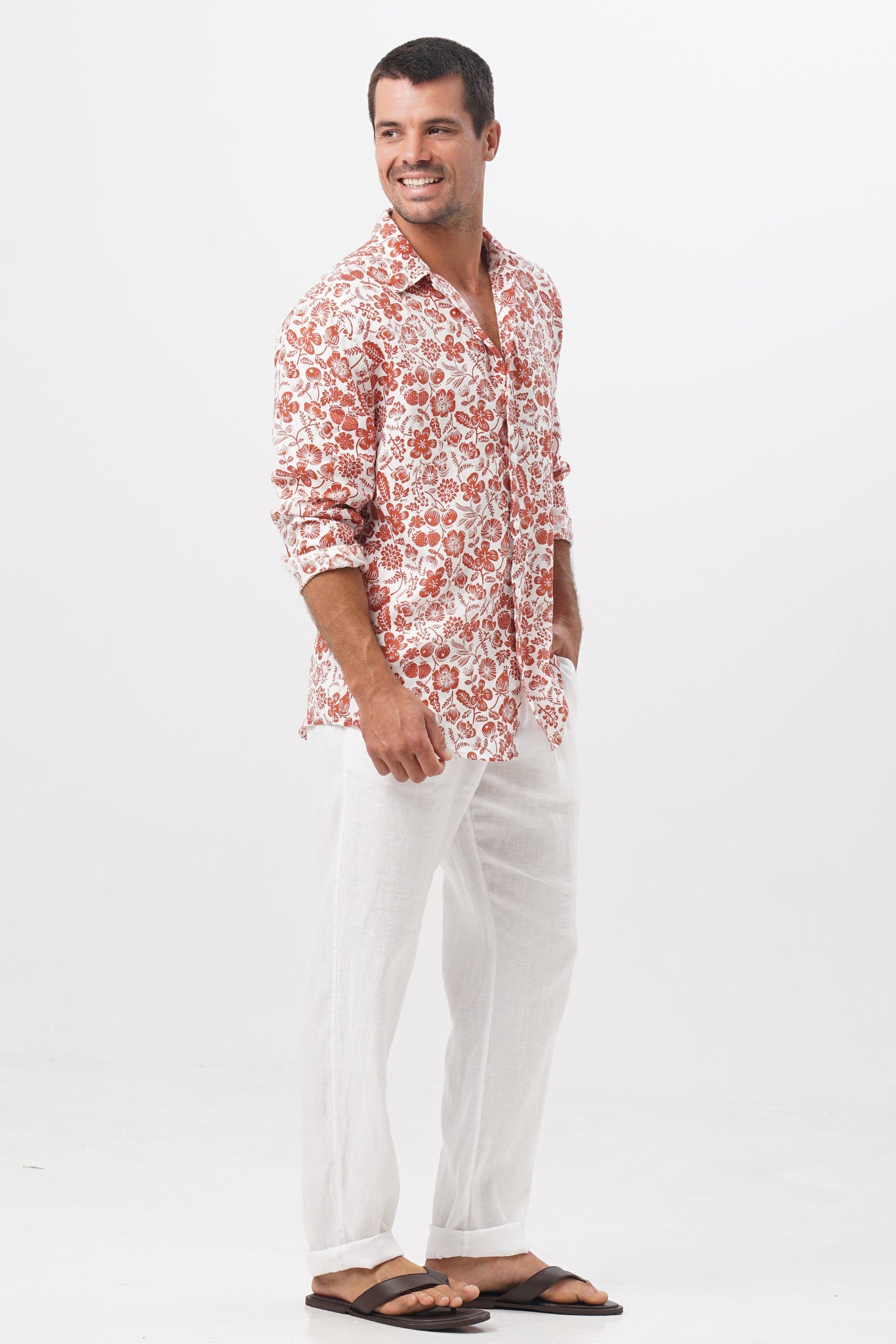 Baron Linen Shirt tropical fruit
