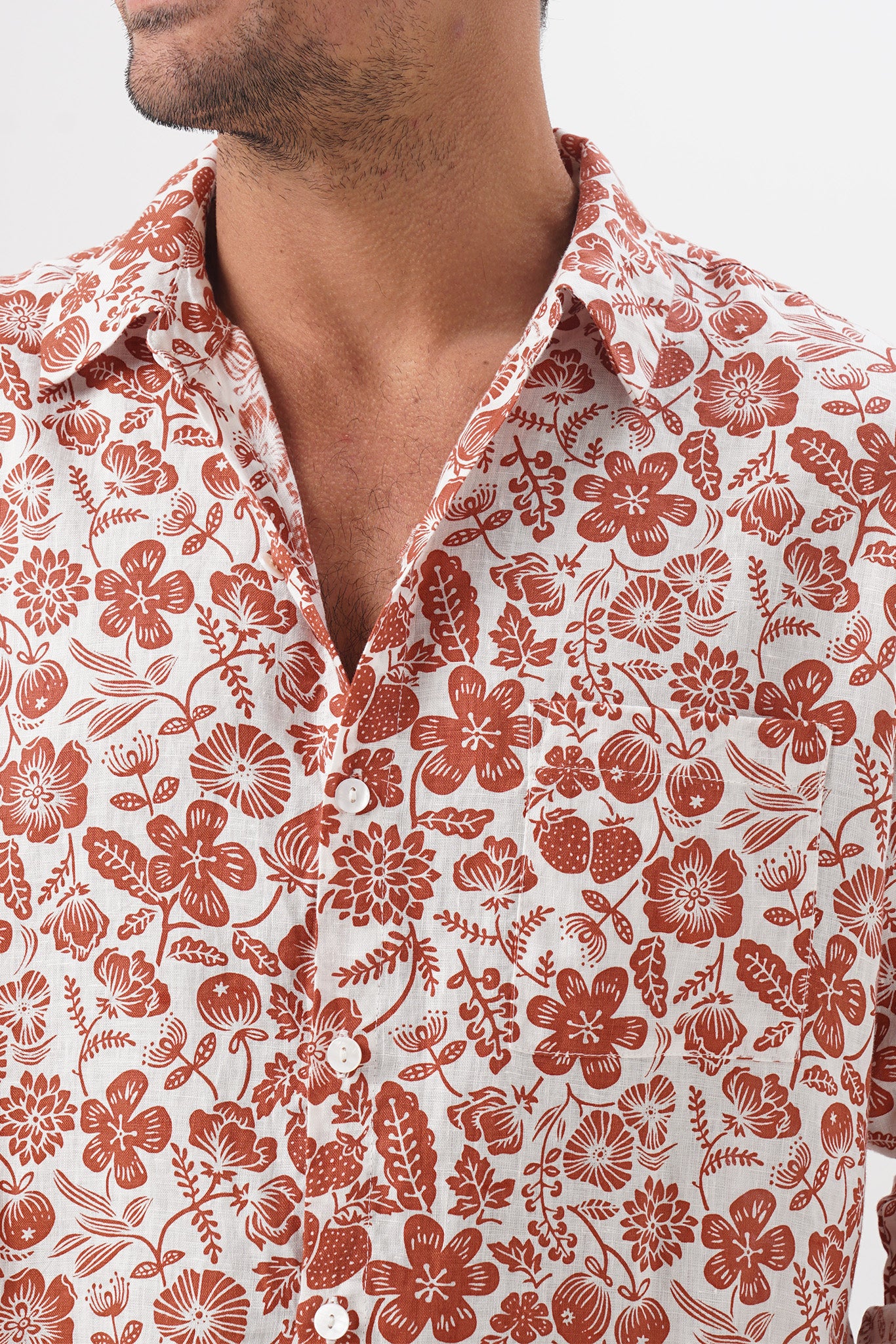 Baron Linen Shirt tropical fruit