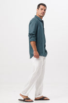 Baron Linen Shirt Army Green