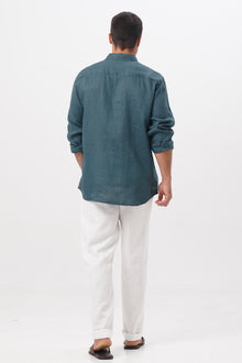 Baron Linen Shirt Army Green