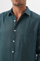 Baron Linen Shirt Army Green