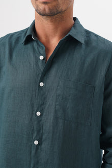 Baron Linen Shirt Army Green