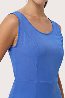 Close up detail of the Lisa Playsuit Blue highlighting craftsmanship and design features