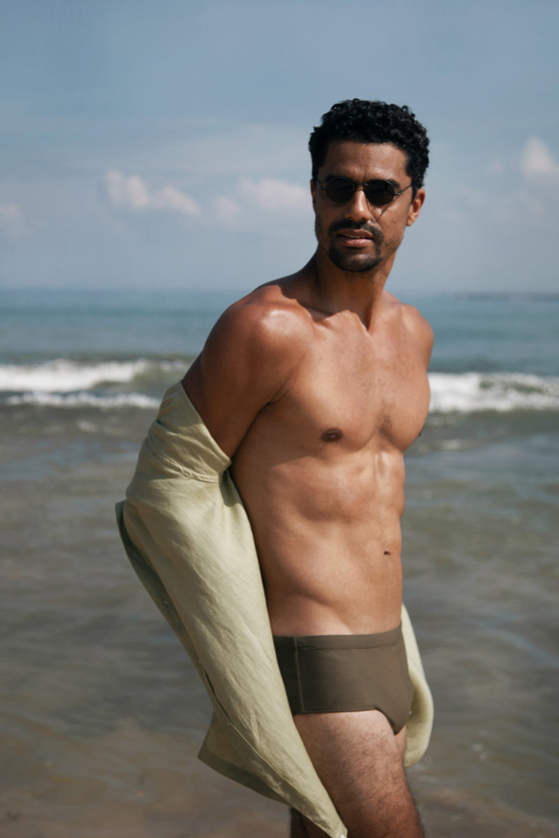 Luka Swim Brief styled for tropical holidays and coastal adventures