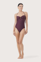 Front view of Mara One Piece Swimsuit featuring a refined and elegant swimwear silhouette