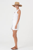 Side profile showing the structured fit and flattering sleeveless cut