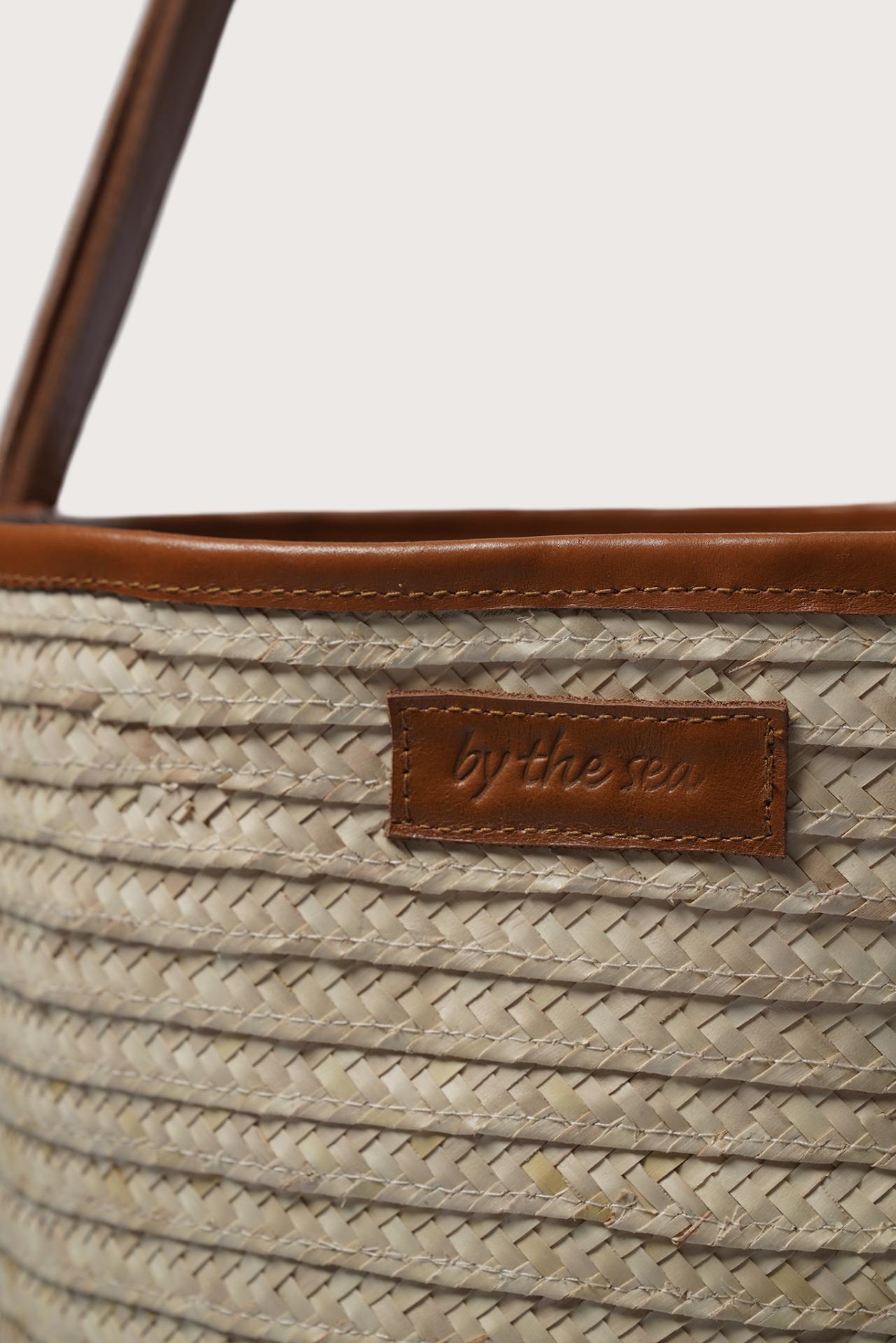 Close-up detail of the Marine Bag Light Brown highlighting premium materials and refined finishing
