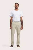 By The Sea Bali Cotton Relax Drawstring Pant in Light Grey Green — soft 100% cotton trouser with relaxed regular fit