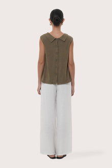 By The Sea Bali Back view of the Mera Sleeveless Top in Brown
