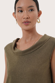 By The Sea Bali Refined detail of the Mera Sleeveless Top in Brown