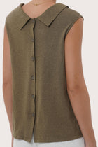 By The Sea Bali Lightweight fabric and tailored detail highlighting the Mera Sleeveless Top's breathable feel