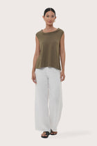 By The Sea Bali Mera Sleeveless Top in Brown featuring a relaxed silhouette and effortless resort style