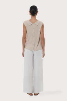 By The Sea Bali Back view of the Mera Sleeveless Top in Cream