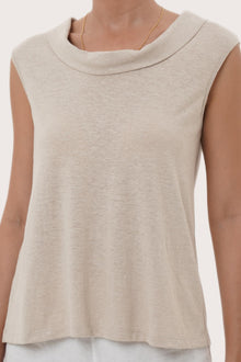 By The Sea Bali Refined detail of the Mera Sleeveless Top in Cream