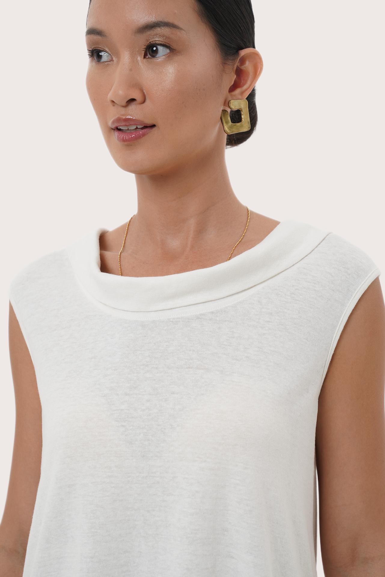 By The Sea Bali Refined detail of the Mera Sleeveless Top in White