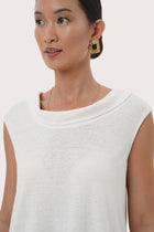 By The Sea Bali Refined detail of the Mera Sleeveless Top in White