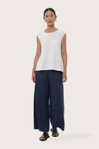 By The Sea Bali Women's Mera Sleeveless Top in White styled for refined coastal dressing