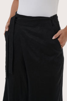 By The Sea Bali Refined wrap detail on the Merca Wrap Pant in Black