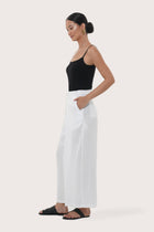 By The Sea Bali Side profile of the Merca Wrap Pant showcasing its fluid drape and wrap design