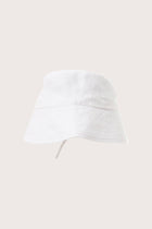 By The Sea Bali Miki Linen Half Brim Hat in off white with a refined resort-inspired silhouette