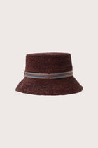 By The Sea Bali Moa Raffia Bucket Hat in bordeaux featuring a relaxed bucket silhouette and artisanal raffia texture