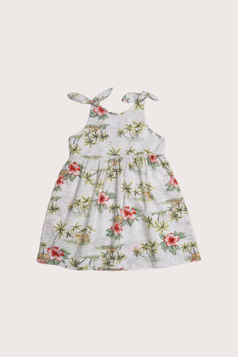 By The Sea Bali Molly Tie Dress in Island Rhythm print with a playful tropical silhouette