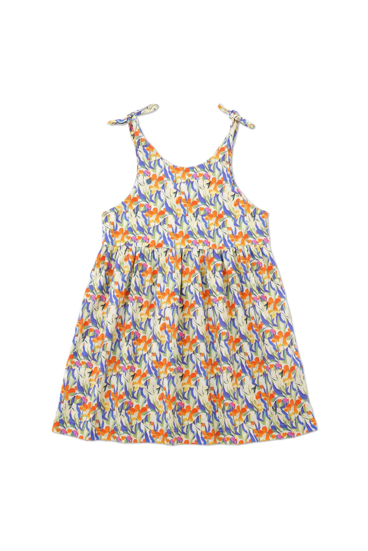 By The Sea Bali Molly Tie Dress in Lobelia print with a charming tropical silhouette
