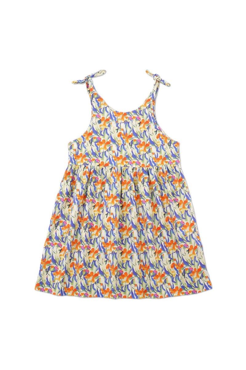 By The Sea Bali Molly Tie Dress in Lobelia print with a charming tropical silhouette