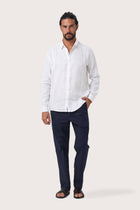By The Sea Bali Moreno Linen Shirt White — breathable linen shirt with a relaxed camp-collar silhouette
