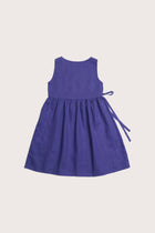 Graceful back view of the Ortun Linen Kids Dress in Purple