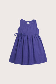 By The Sea Bali Ortun Linen Kids Dress in Purple with a relaxed and elegant summer silhouette