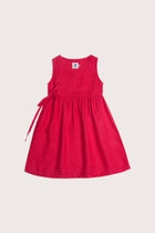 By The Sea Bali Ortun Linen Kids Dress in Red with a relaxed and elegant summer silhouette
