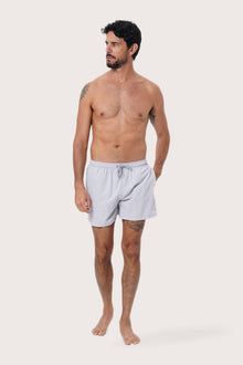 By The Sea Bali Paco Swim Trunk in Light Grey — quick-dry men's swim shorts in a clean solid tone