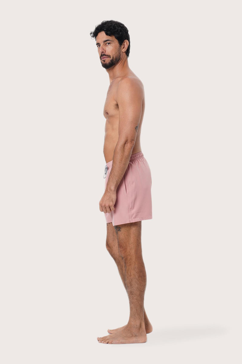 Front view of the Paco Swim Trunk in Pastel Pink by By The Sea Bali