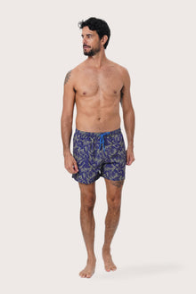 Back view of the Tropic Garde Blue Paco Swim Trunk showing the pocket detail by By The Sea Bali